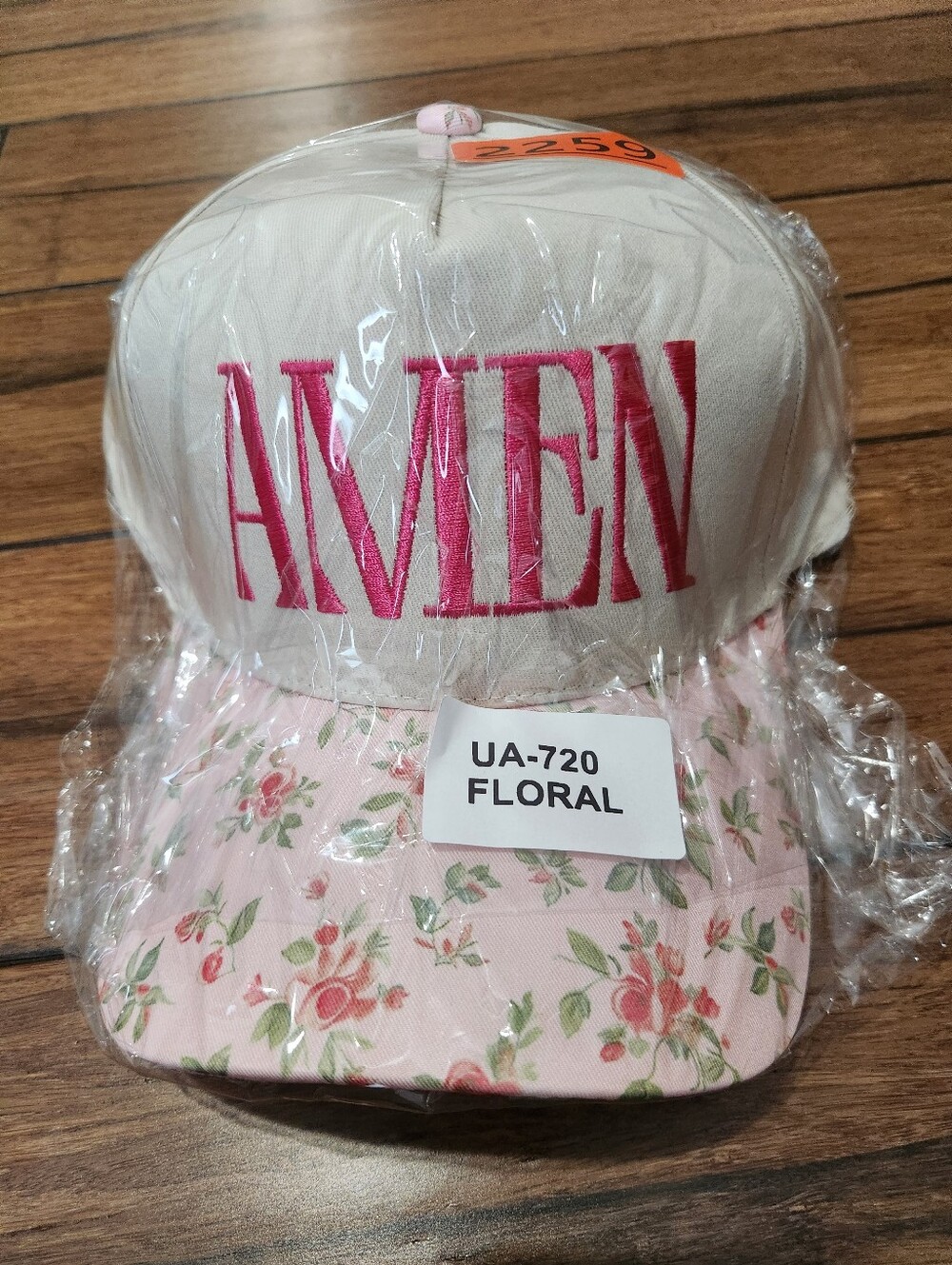 Floral Pink & Cream Women's Baseball Cap